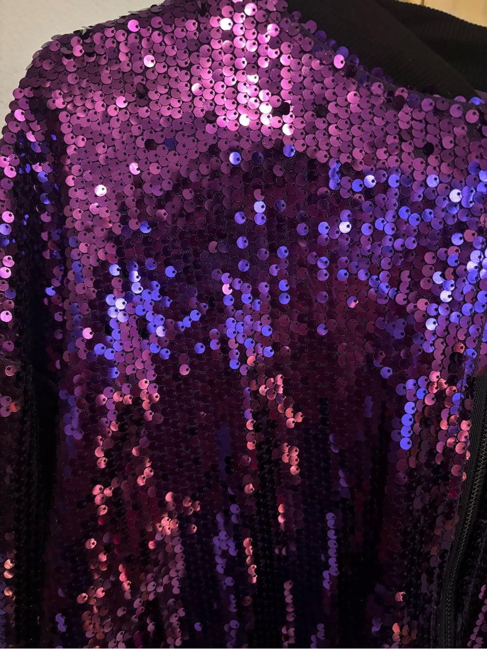 Purple Sequin Bomber Jacket - Picture 4 of 5